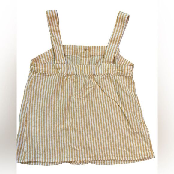 J. Crew Factory Orange and White Striped Linen Blend Button Front Tank - Picture 5 of 9